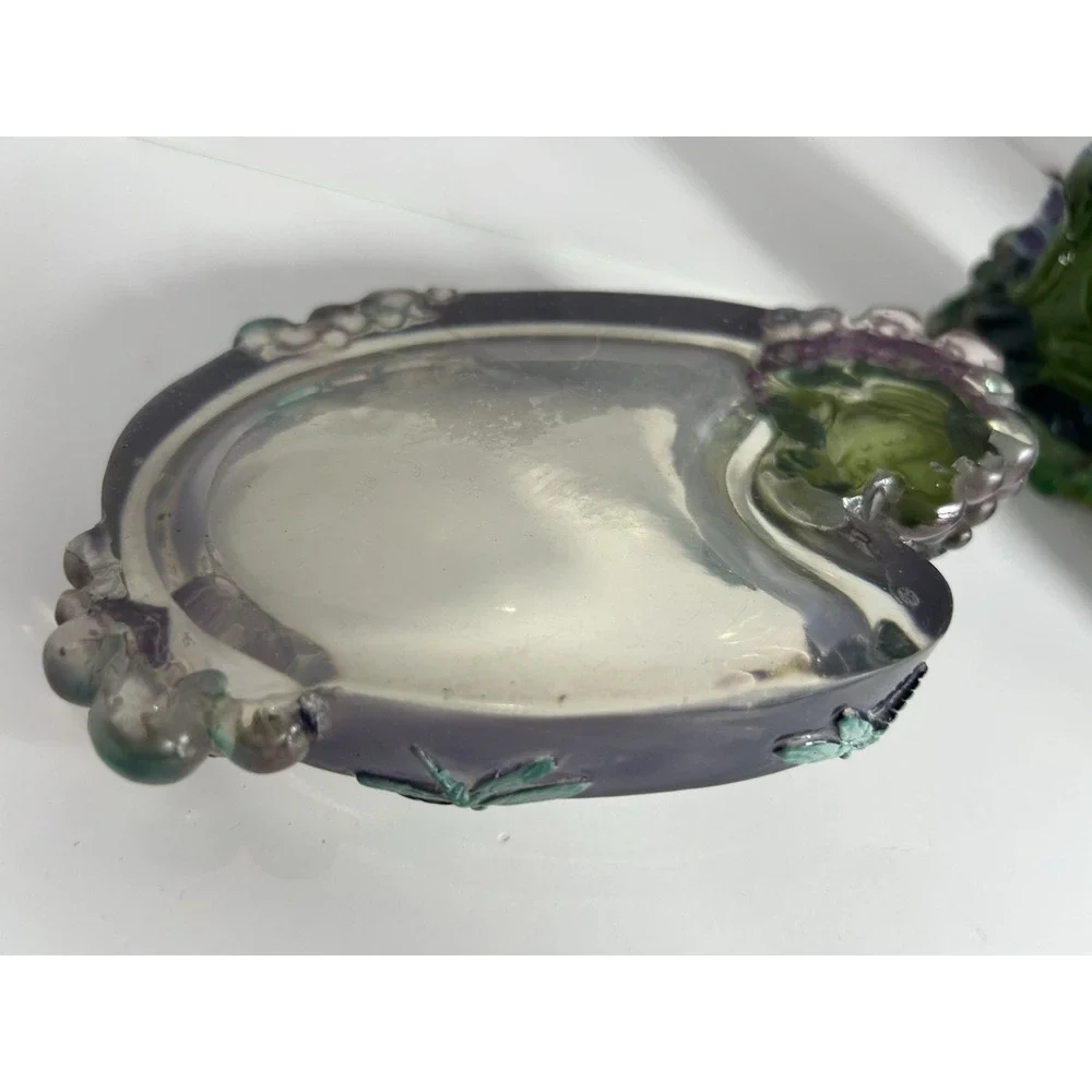 Vintage Lucite 60s 70s Purple Green‎ Frog Decor Bathroom Vanity Set 3 pc RARE